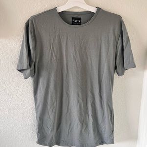 Gray Cuts Curve-Hem T-shirt